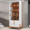 Ver imagem 2 de Cristaleira Lizz 2 Portas 3 Prateleiras Branco/Cedro - Casa D