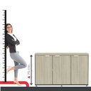 Ver imagem 5 de Armário para Escritório com 3 Portas PE40 Cinza/Castanheira Marrom/Preto