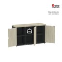 Ver imagem 7 de Armário para Escritório com 3 Portas PE40 Cinza/Castanheira Marrom/Preto