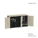 Ver imagem 6 de Armário para Escritório com 3 Portas PE40 Cinza/Castanheira Marrom/Preto