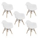 Ver imagem 1 de Kit 5 Cadeiras Charles Eames Eiffel com Braço Preta Branca Bege Outras