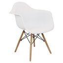 Ver imagem 2 de Kit 5 Cadeiras Charles Eames Eiffel com Braço Preta Branca Bege Outras