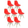 Kit 7 Cadeiras Charles Eames Eiffel Wood Design Vermelho - 3