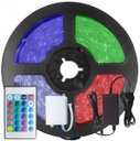 Ver imagem 1 de Kit Fita LED 5050 RGB Colorida 300 Leds 5 Metros 12V IP65 + Controle Remoto + Fonte