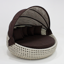 Ver imagem 2 de Chaise Sofá Concha 1,60m com Toldo em Alumínio e Fibra Sintética Almofada Impermeável