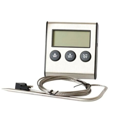 Termômetro Digital Timer Temporiador Inox Forno Assados Frg0271 Frigopro