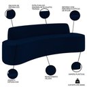 Ver imagem 2 de Sofá 4 Lugares para Sala de Estar Living 230cm Koane D06 Veludo Royal - Mpozenato