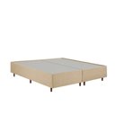 Ver imagem 4 de Kit Cama Box King + Cabeceira Estofada em Madeira Maciça Curva Provençal com Capitonê Bege/Veludo