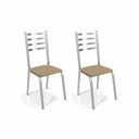 Ver imagem 1 de Kit com 2 Cadeiras Estofadas Alemanha Cromada 2c086cr Kappesberg Crome - Cromado/capuccino