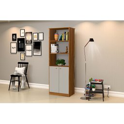 Conjunto 3 Armários Organizador Office Escritório Offwhite com Nature - Rede Móveis - 4