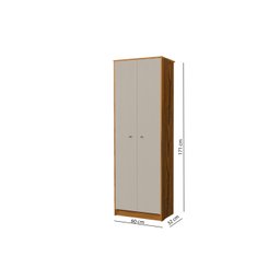 Conjunto 3 Armários Organizador Office Escritório Offwhite com Nature - Rede Móveis - 6