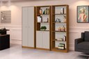 Ver imagem 1 de Conjunto 3 Armários Organizador Office Escritório Offwhite com Nature - Rede Móveis