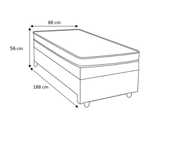 Bicama Box Baú Solteiro Conjugado de Molas com Cama Auxiliar Bicama 3 em 1 - Matelassê Branco - 3