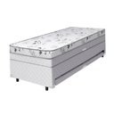 Ver imagem 2 de Bicama Box Baú Solteiro Conjugado de Molas com Cama Auxiliar Bicama 3 em 1 - Matelassê Branco