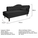 Ver imagem 5 de Kit Diva Recamier Diana 140cm Lado Esquerdo e 01 Poltrona Classic Linho - Doce Sonho Móveis RECAMIER