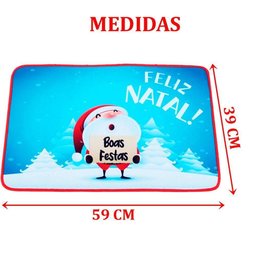 Tapete Capacho Porta Enfeite Boas Festas Decoração 39x59cm - 4