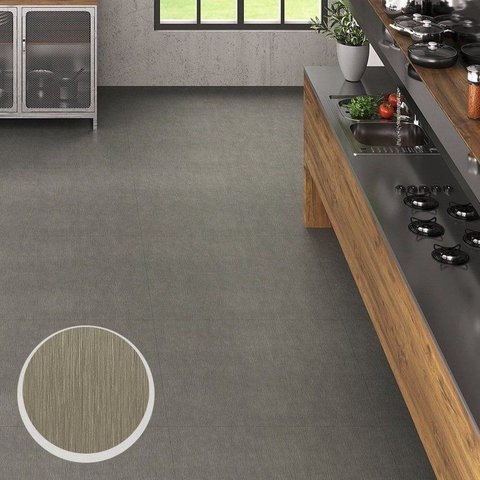 Piso Vinilico Colado Placa Pietra 3mm Casa Grassi Linho Brun