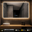 Ver imagem 4 de Espelho LED para Banheiro Touch 3 Cores de Luz com Desembaçador e Display Digital 80x60 cm Bivolt: