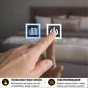Ver imagem 3 de Espelho LED para Banheiro Touch 3 Cores de Luz com Desembaçador e Display Digital 80x60 cm Bivolt: