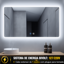 Ver imagem 6 de Espelho LED para Banheiro Touch 3 Cores de Luz com Desembaçador e Display Digital 80x60 cm Bivolt: