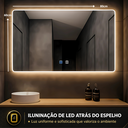 Ver imagem 4 de Espelho LED para Banheiro Touch 3 Cores de Luz com Desembaçador e Display Digital 80x60 cm Bivolt: