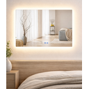 Ver imagem 2 de Espelho Banheiro Inteligente Touch Led 3 Cores + Desembacador e com Display Digital 80x60 Cm