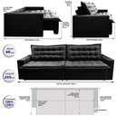 Ver imagem 2 de Sofá Sem Caixa Retrátil Reclinável 2,95m Cama inBox França Velusoft Preto