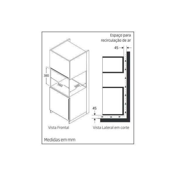 Forno Micro-ondas de Embutir Mueller 25L Espelhado - 7