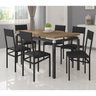 Conjunto de Mesa com 6 Cadeiras Copenhague Preto Fosco com Preto Fabone - 2