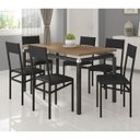 Ver imagem 2 de Conjunto de Mesa com 6 Cadeiras Copenhague Preto Fosco com Preto Fabone