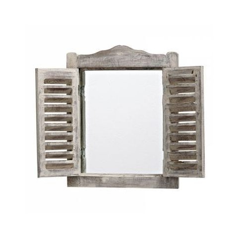 Espelho com Moldura de Madeira Formato Janela