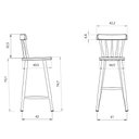 Ver imagem 3 de Kit 2 Banquetas Altas de Madeira Maciça para Sala de Jantar/bar Multimóveis Cr50116 Castanho