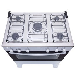 Fogão Mônaco Plus 5 Bocas Atlas - Mega Chama  - Mesa Inox - Acendimento Automático - Bivolt - Branco - 6