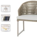 Ver imagem 4 de 1 Cadeira Noronha Aluminio Micro Pintura Champanhe, Tr. Telinha Corda Nautica Rami, Estofado - Cinza