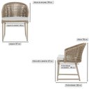 Ver imagem 2 de 1 Cadeira Noronha Aluminio Micro Pintura Champanhe, Tr. Telinha Corda Nautica Rami, Estofado - Cinza