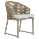 Ver imagem 1 de 1 Cadeira Noronha Aluminio Micro Pintura Champanhe, Tr. Telinha Corda Nautica Rami, Estofado - Cinza