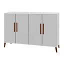 Ver imagem 1 de Buffet aparador Colombia 4 portas balcão 1.22m retrô fechado cor Branco brilho PASSE BEM