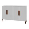 Buffet aparador Colombia 4 portas balcão 1.22m retrô fechado cor Branco brilho PASSE BEM - 2