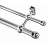 Kit Varão Duplo para Cortina 2 Metros 28mm com 19mm Cromado - 3
