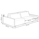 Ver imagem 4 de Sofá Ilha Modulado Milos 232cm Puff Lateral Veludo Cinza Escuro G33 - Gran Belo