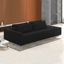 Ver imagem 2 de Sofá Ilha Modulado Milos 232cm Puff Lateral Veludo Cinza Escuro G33 - Gran Belo