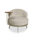 Ver imagem 7 de Poltrona Decorativa Orgânica Glamour Boucle Giratória Confortável Bege Loja Sheep