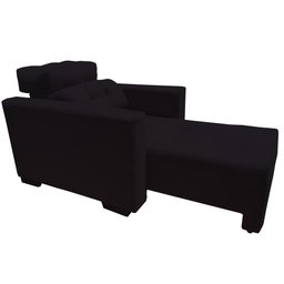 Sofá Poltrona 1 lugar Retrátil e Reclinável Veneza Preto - Moveis Aguias - 2