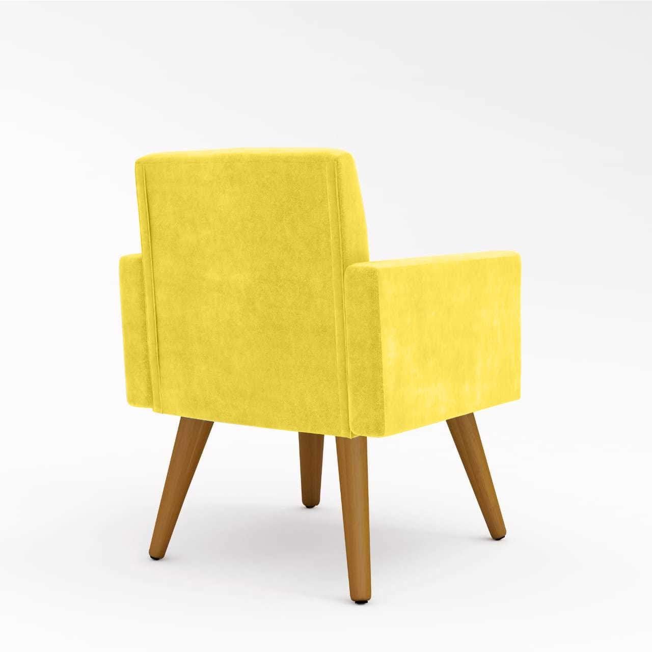 Poltrona Decorativa - Cadeira Escritório - Black Friday Cor:Amarelo - 3