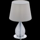 Ver imagem 1 de Abajur Aço Cromado Vidro Fumê Tecido Cinza 1 x 40W E14