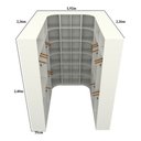 Ver imagem 2 de Kit Closet Armário Colmeia Cabideiro M62 Loja Roupa Closet - Branco