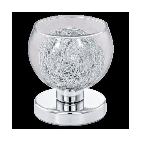 Abajur Aço Cromado Vidro Transparente Alumínio 1 x 10W G9