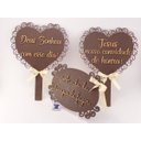 Ver imagem 1 de Kit 3 placas de Casamento Pintada Personalizada Relevo Make Laser Placa Relevo Marron