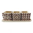 Ver imagem 1 de Conjunto de Cachepots de Ceramica 3 Pcs 26cm X 9,5cm X 8,8cm