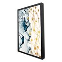 Ver imagem 3 de Quadro Decorativo Abstrato Mármore Azul e Branco em Moldura Caixa Tacolado Moldura Trad 1cm Branca C